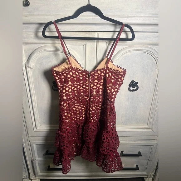 Lulus Beauty and Lace Plum Purple Crochet Lace Mini Dress Cocktail Formal - Picture 10 of 12